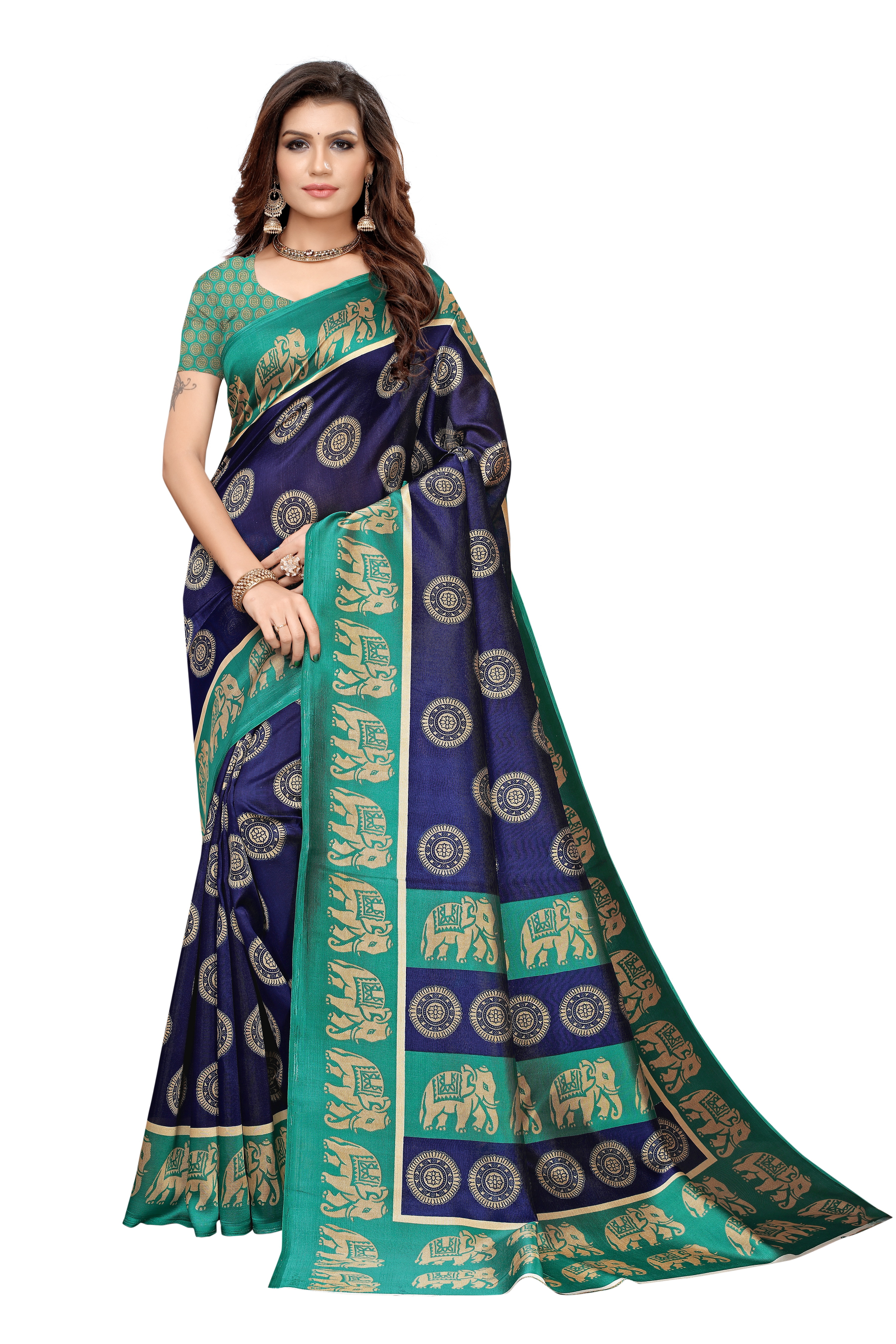 Designer Kalamkari Printed Saree - Kalamkari Mysore Silk Fabric, 6.3 Mtr Length With Blouse Piece, Multy Color, Seasonal Wear For Rainy, Spring, Summer, Winter