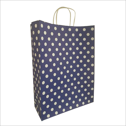 Dot Printed Paper Bag - Kraft Paper, Available In Different Colors | Recyclable, Customized Designs And Patterns, Rope Handle