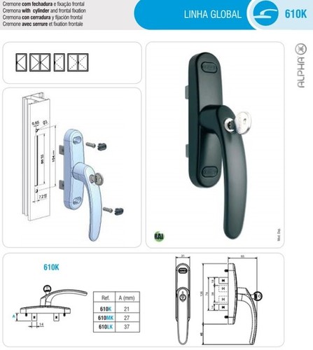 Powder Painting Multi Point Locking Handle For Windows