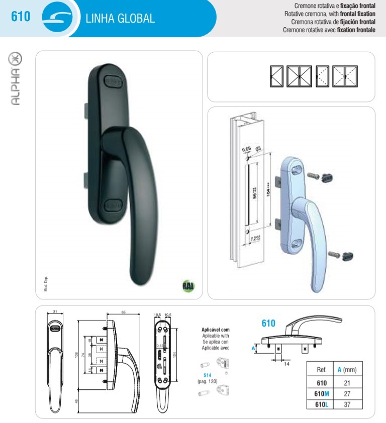 Powder Painting Multi Point Locking Handle For Windows