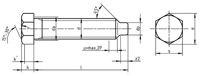 Din 561b Hexagon Head With Dog Point Screw