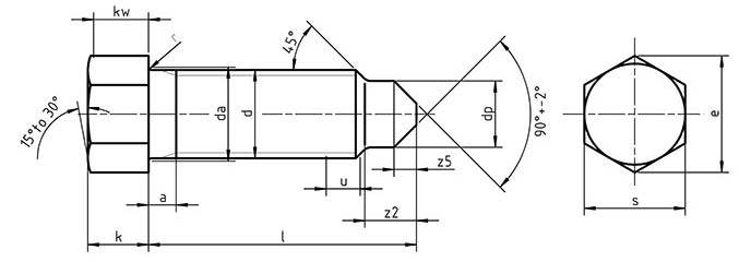 Din 564b Ejector Hexagon With Tapper End Screw