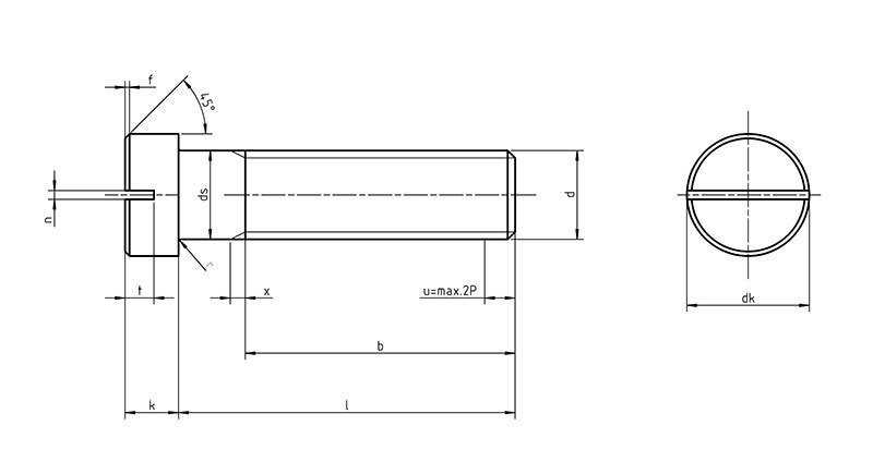 Din 920 Small Pan Head Slotted  Screw