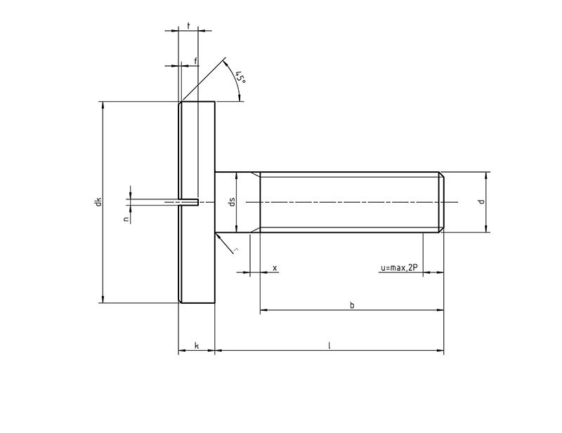 Din 921 Slotted Pan Head Screws With Large Head