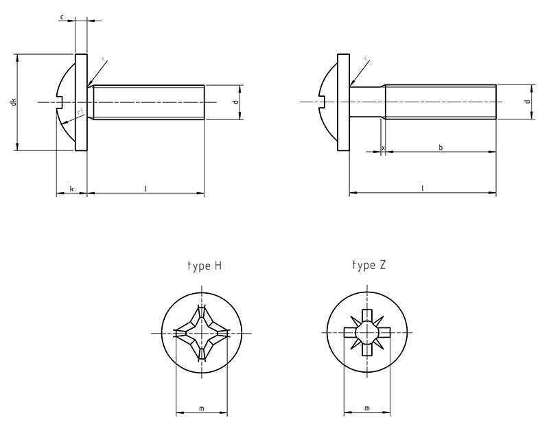 Din 967 Cross Recessed Pan Head Screws With Collar