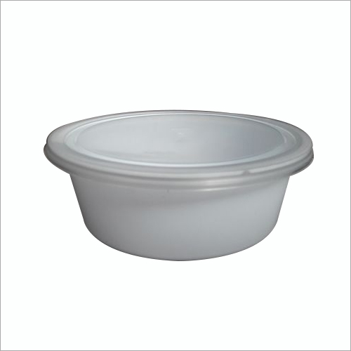 Plastic Food Container - Plastic, 250ml, 10cm Diameter, 5cm Height, White | Leakproof, Microwave Safe, Disposable, Stackable, Snap-on Lid