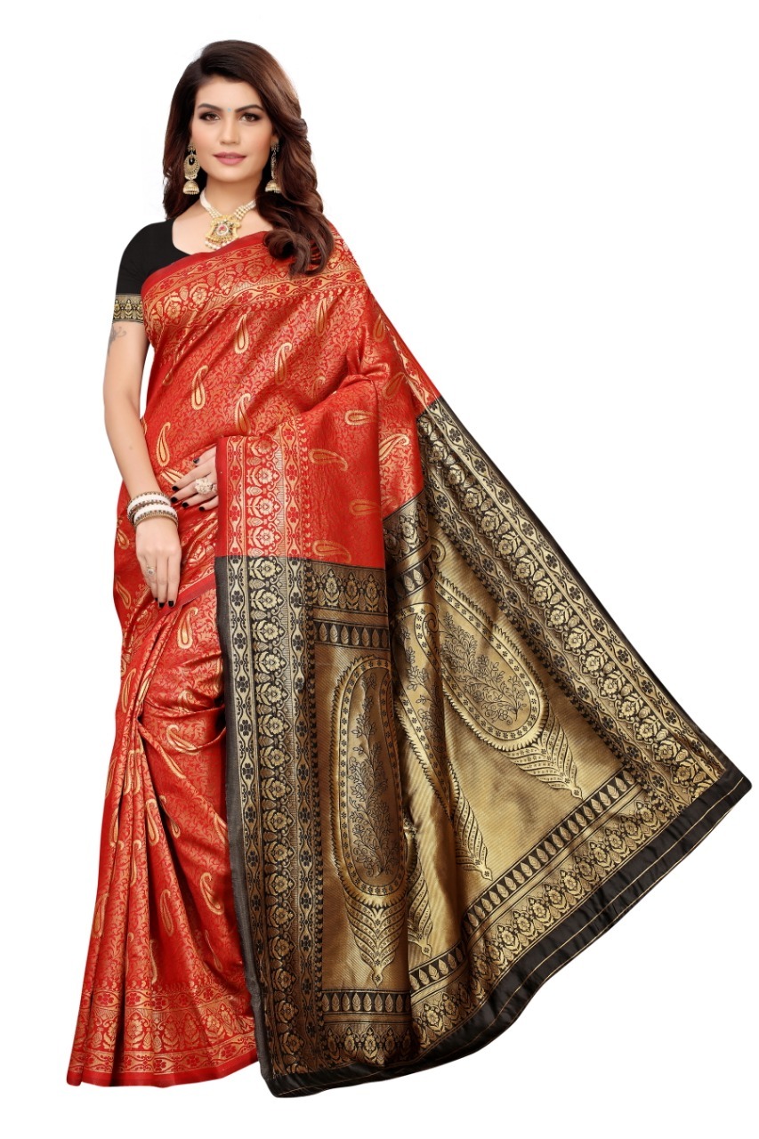Banarasi Cotton Silk Saree - Multicolor Printed Fabric | Soft, Elegant For All Seasons, Designer Banarasi Style