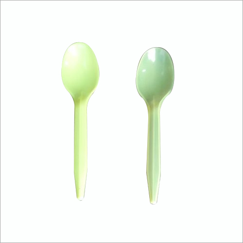 Disposable Plastic Spoon - Polypropylene, 4.5 Inches Light Green | 100 Count Bulk, Recyclable