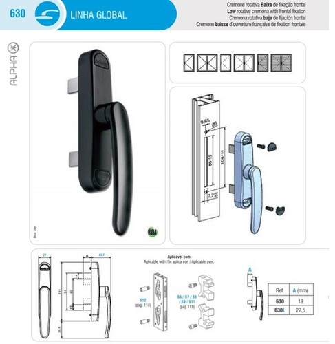 Window Handle with Key - Aluminum Material, Powder Painted Finish | Includes Stainless Steel Screen Netting