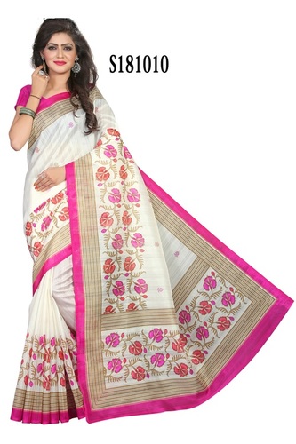Kalamkari Bhagalpuri Saree - Bhagalpuri Silk, Multicolor Design | Versatile for Rainy, Spring, Summer, and Winter Seasons