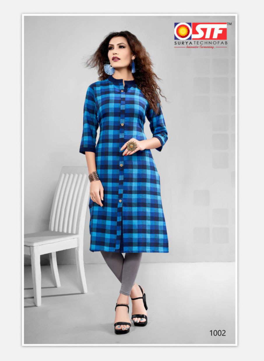 Straight Cut Cotton Kurtis With 3/4th Sleeves - Cotton, 42 Inches Length, Sizes M-2xl | Features Quick Dry, Cool Dry, And Customizable Logo For Modern Daily Wear