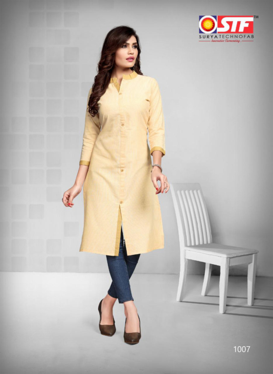 Straight Cut Cotton Kurtis With 3/4th Sleeves - Cotton, 42 Inches Length, Sizes M-2xl | Features Quick Dry, Cool Dry, And Customizable Logo For Modern Daily Wear
