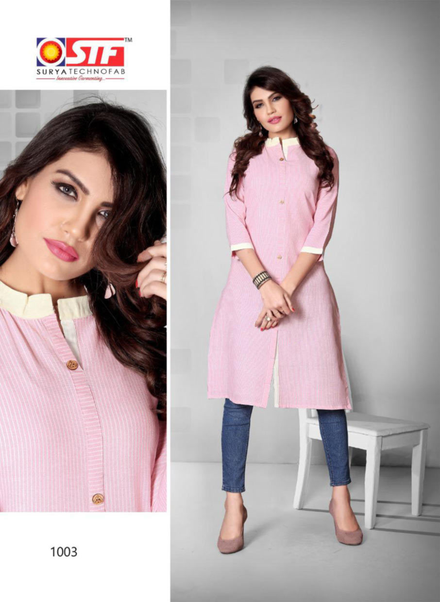 Straight Cut Cotton Kurtis With 3/4th Sleeves - Cotton, 42 Inches Length, Sizes M-2xl | Features Quick Dry, Cool Dry, And Customizable Logo For Modern Daily Wear