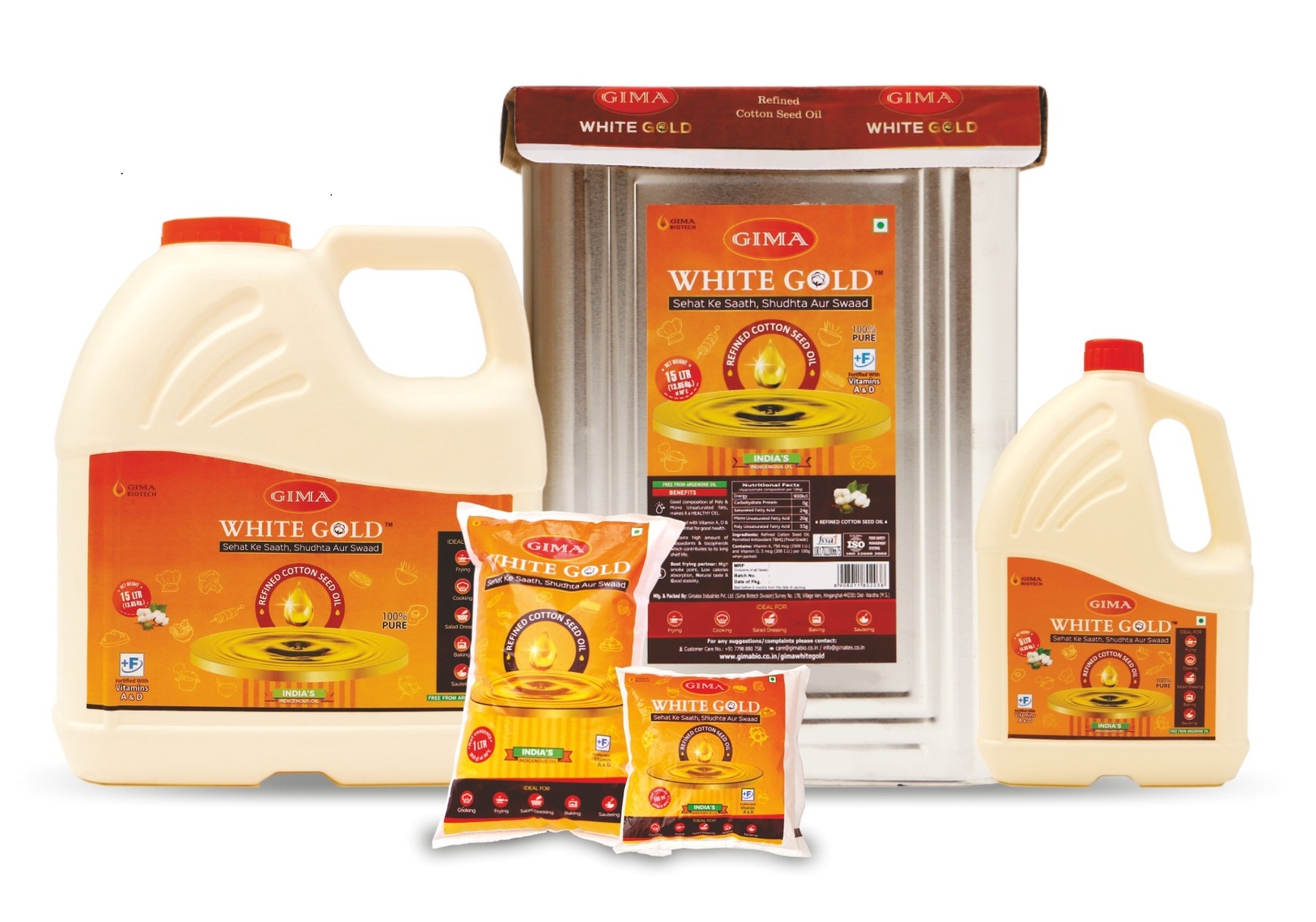 Cotton Seed Refined Oil (In Loose) - 100% Pure, Cholesterol Free | High Smoke Point, Neutral Taste, Rich In Antioxidants