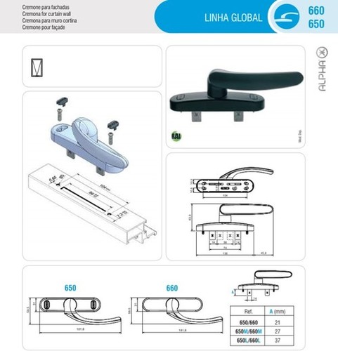 कर्टन वॉल ओपनेबल्स के लिए पाउडर पेंटिंग ऑफ़सेट हैंडल
