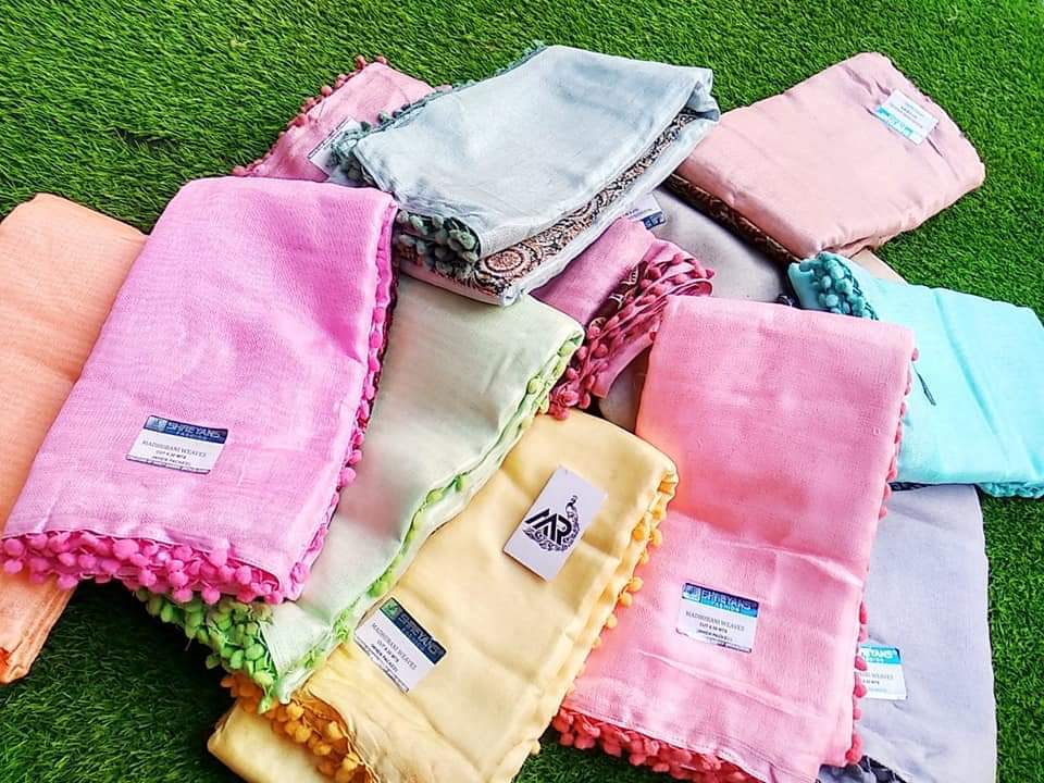 Cotton Saree - Lenun Jute Cotton Fabric With Designer Blouse | Plain Pattern In Yellow Grey Light Orange Light Green Light Chiku Pink Light Blue - Perfect For All Seasons