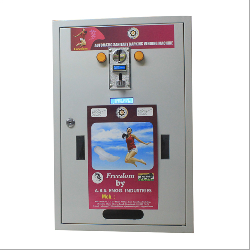 Automatic Sanitary Napkin Vending Machine - MS Material, 50 Pads Capacity | Durable, Easy Operation, Powder Coated Finish, 1-Year Warranty
