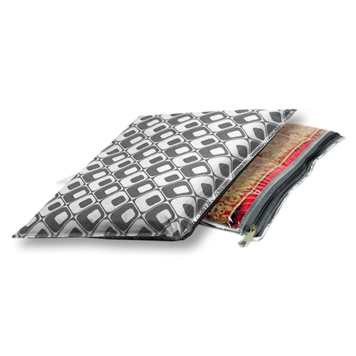 Saree Packing Bag - Laminated Material, 17x14 Inch | Stylish Printed Design, Heavy Capacity for Embroidered Sarees, Versatile Use