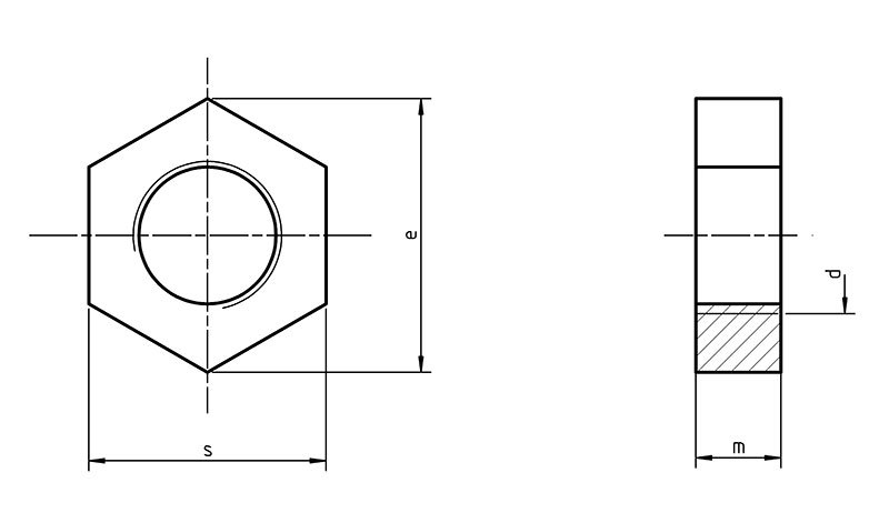 Din 439a Hexagon Thin Nuts Unchamfered