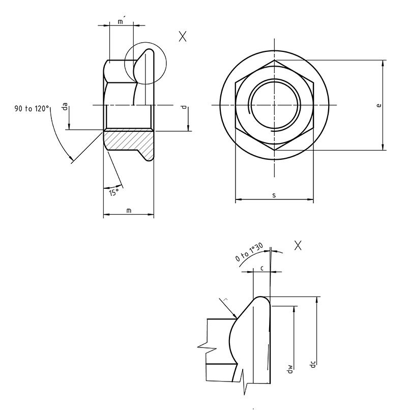 Din6923 Hexagon Nuts With Flange