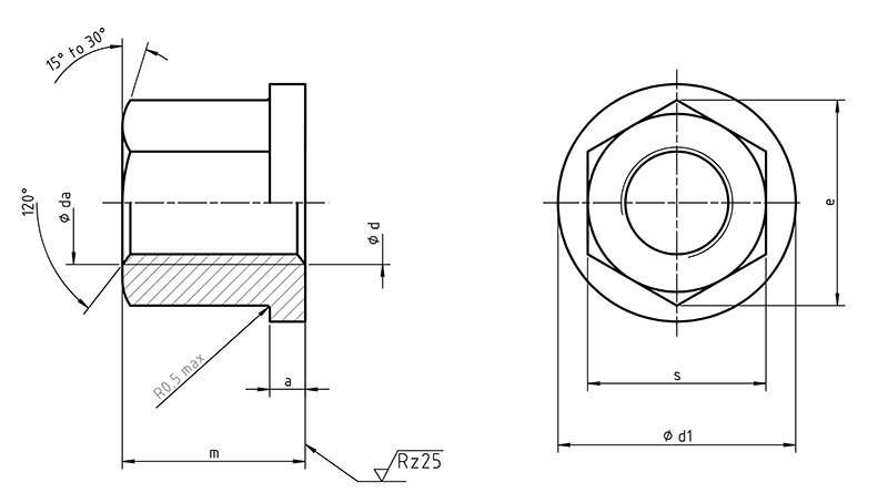 Din 6331 Hexagon Nuts With Collar