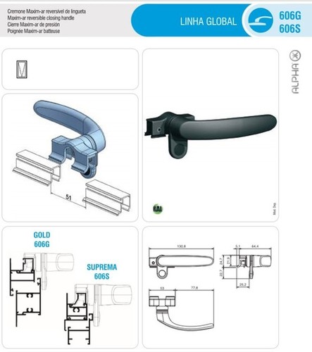 पाउडर पेंटिंग रिवर्सिबल क्लोजिंग हैंडल