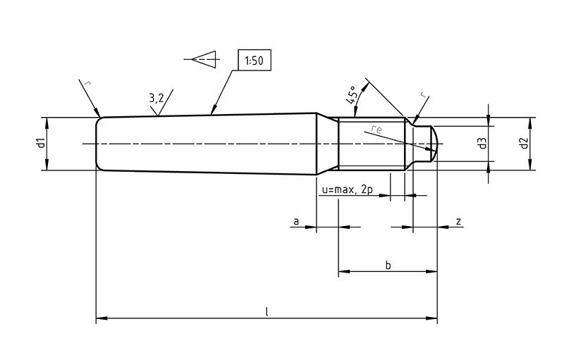 Din 7977 Taper Pins With External Thread