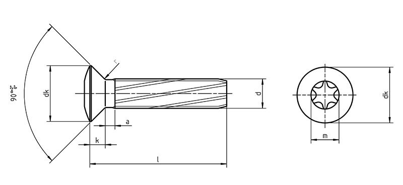 Din 7516 Etx Self Tapping Screws Raised Countersunk Torx
