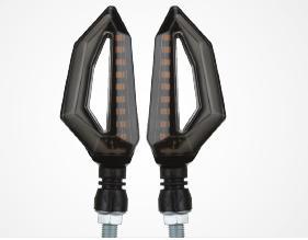 D Type Bike Indicator - LED Indicator Light, Plastic and Metal Body | Illuminates for Cyclists at Intersections, Ideal for Left/Right Turn Signals