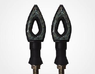 Pann Type Bike Indicator - Plastic Body Material, LED Bulb Type, 12 Volt Voltage | Bike Turn Blinker Lighting Color