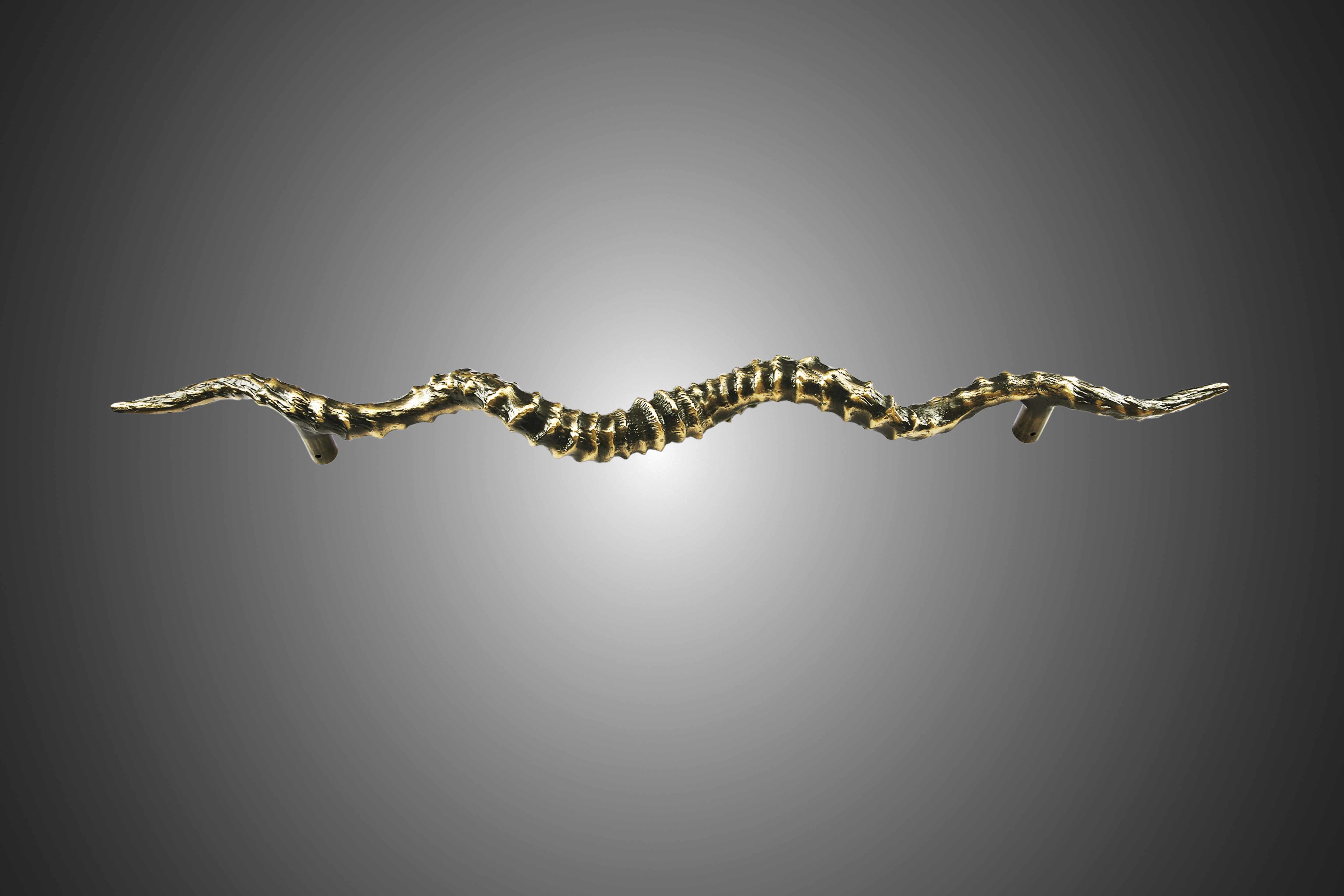 A/brass Glossy Glass Door Handle Brass Thorn