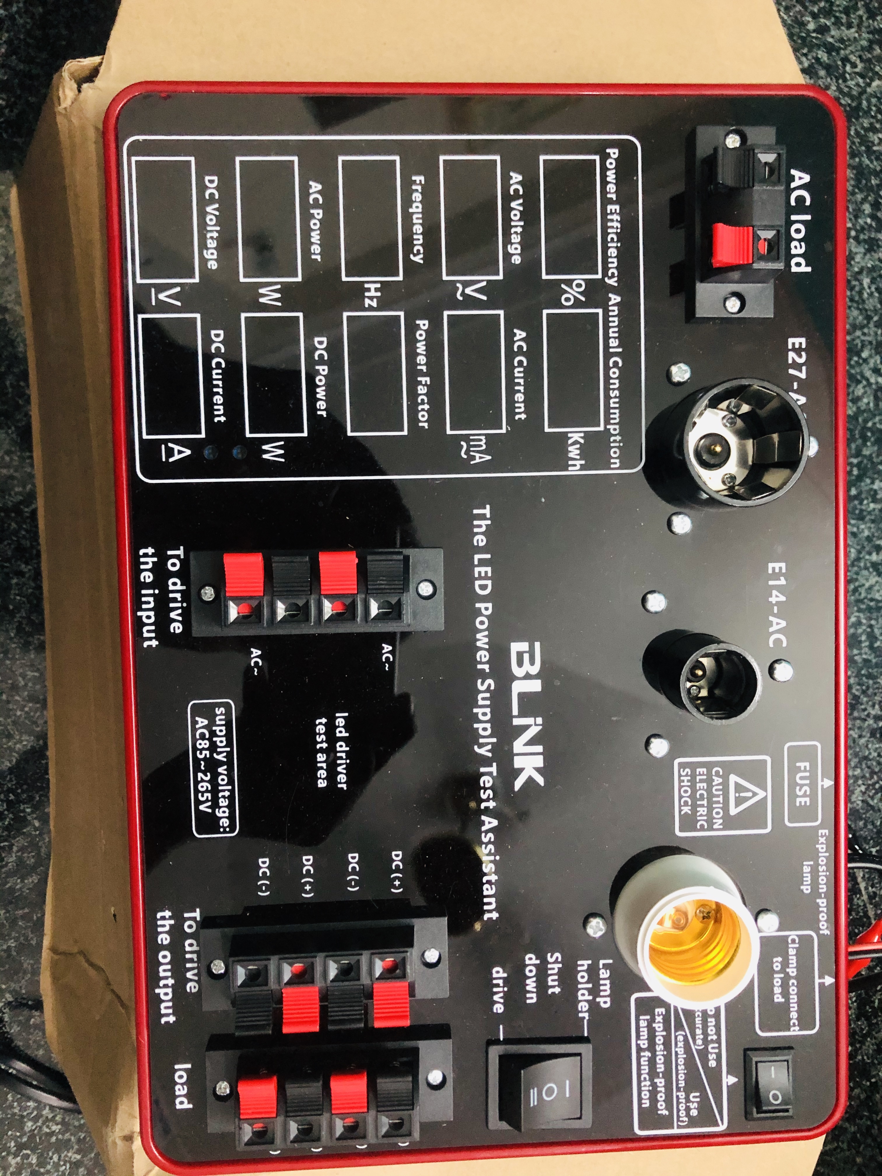 Led Power Supply Test Assistant - Electrical Material, 15x15x15 Cm Dimensions, Matte Black Color | 220-240v Input Voltage, Power Factor 0.9, Room Temperature Operation