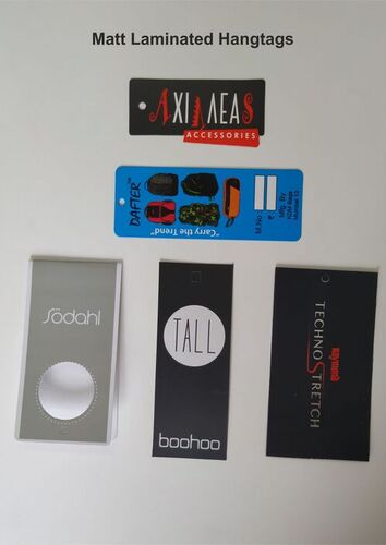 Garment Hang Tag - Cardboard, Square Shape | Water Activated Adhesive, Custom Design Printing