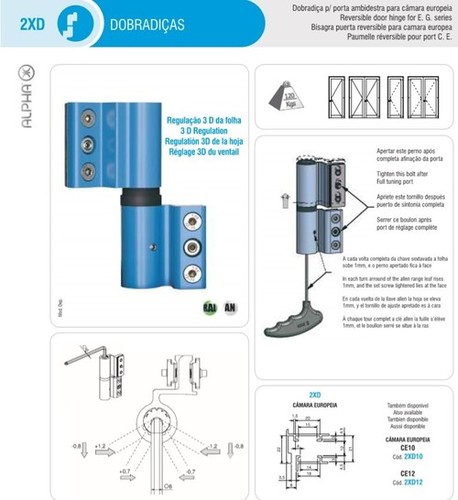 ईजी सीरीज़ के लिए पाउडर पेंटिंग रिवर्सिबल डोर टिका