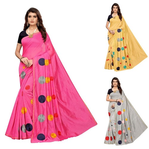 New Chanderi Cotton Saree - Cotton Fabric, Multi Color | Ideal for Rainy, Spring, Summer, and Winter Seasons