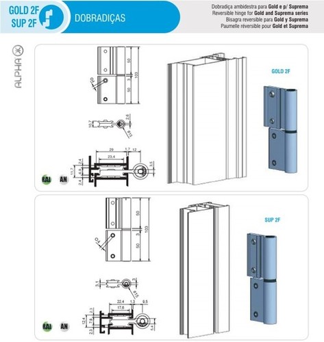 गोल्ड और सुप्रेमा सीरीज़ के लिए रिवर्सिबल हिंगेस