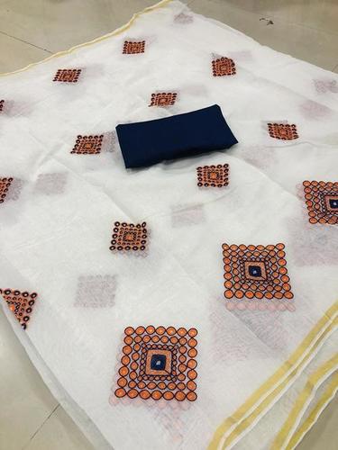 Chanderi Cotton Designer Saree - Cotton Material, Multy Color | Perfect for Rainy, Spring, Summer, and Winter Seasons