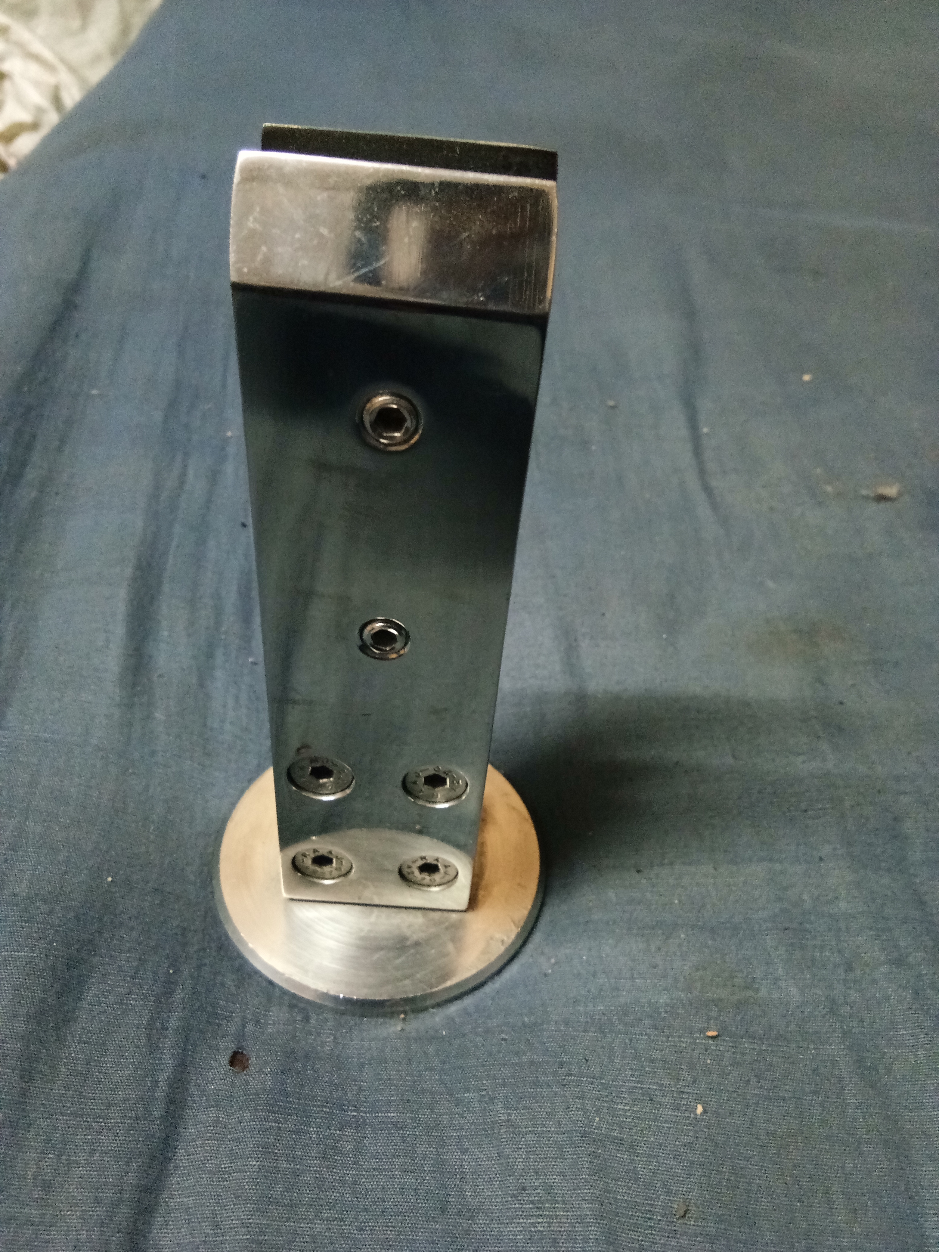 Glass Spigot - Stainless Steel 304 Grade, 6 Inch | Silver, Glossy Finish, For Internal And External Glass Applications