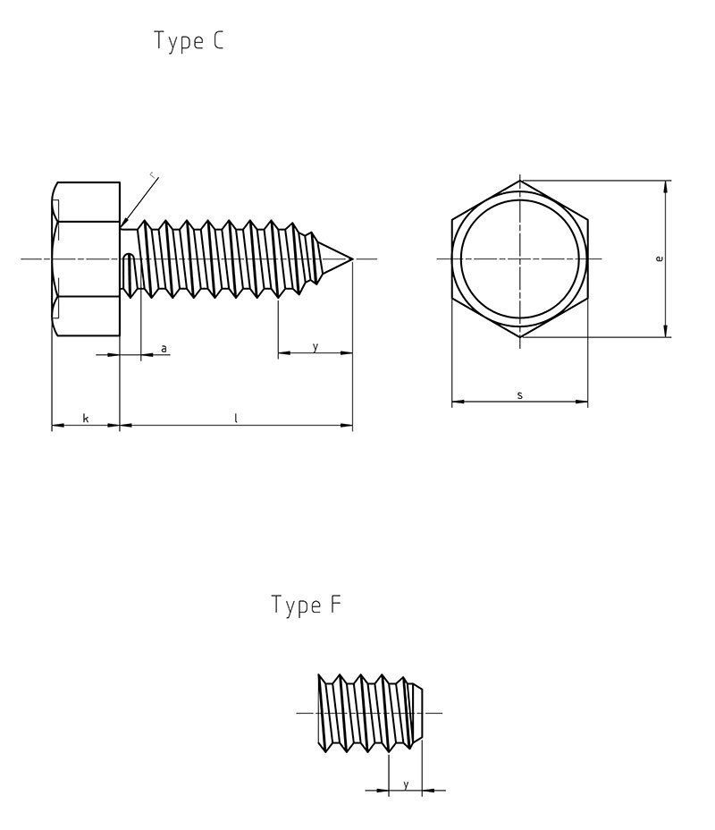 Din 7976 Hexagon Head Self Tapping Screw