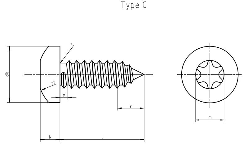 Din 7981 Ctx Pan Head Tapping Screws With Torx