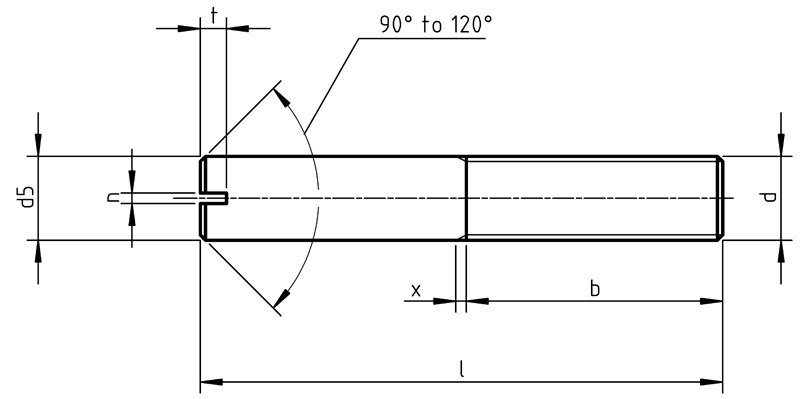 Din427 Slotted Headless Screws With Flat Point