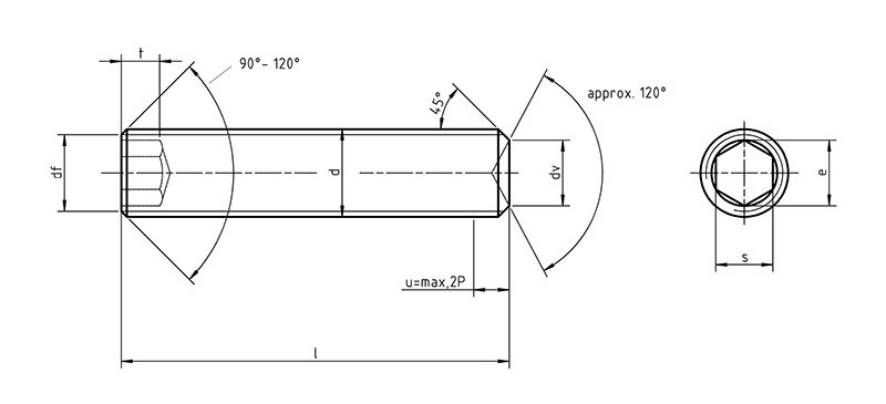 Din 916hexagon Socket Set Screw With Cup Point