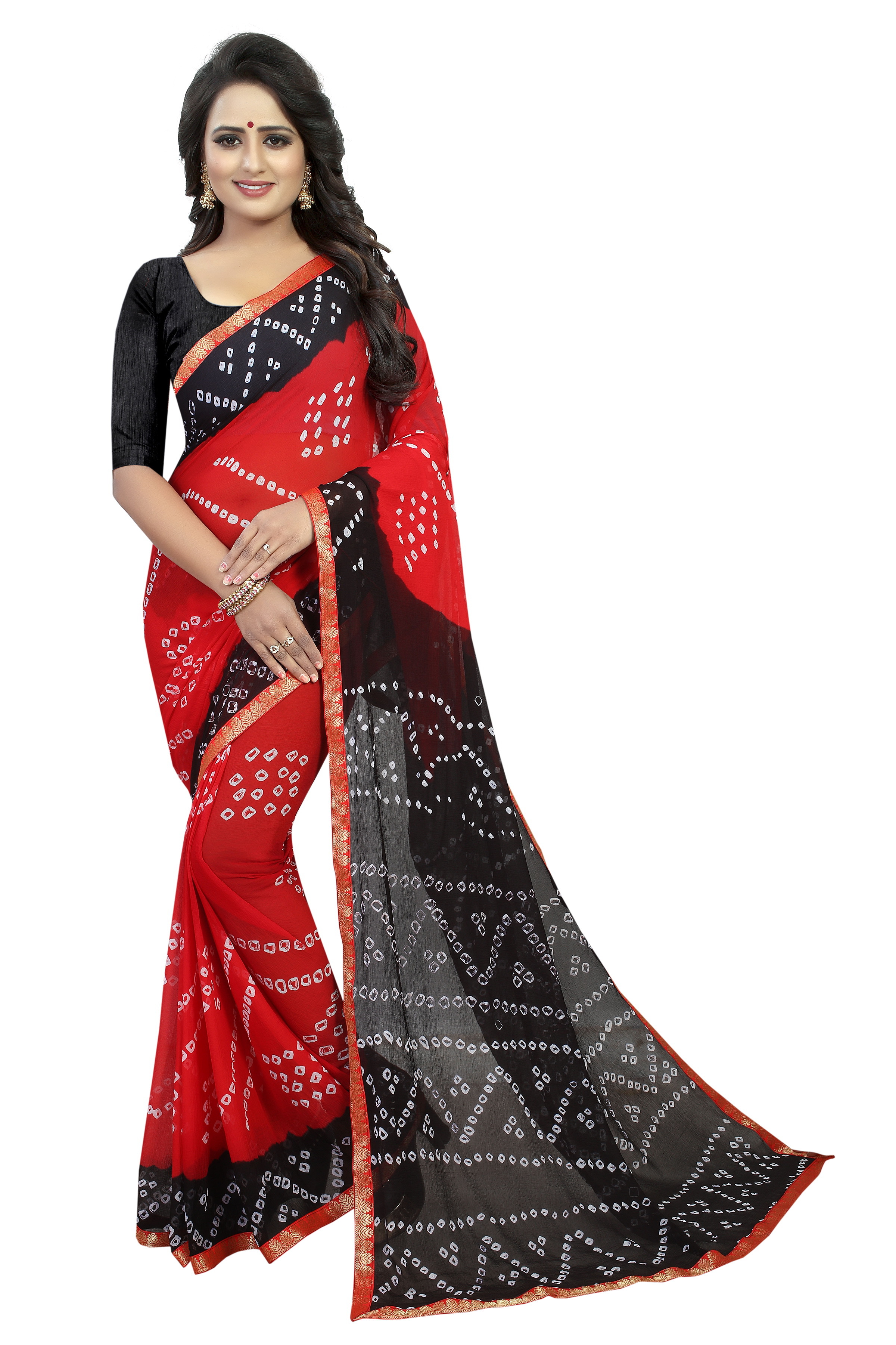 Multy Chiffon Bhandhni Silk Saree