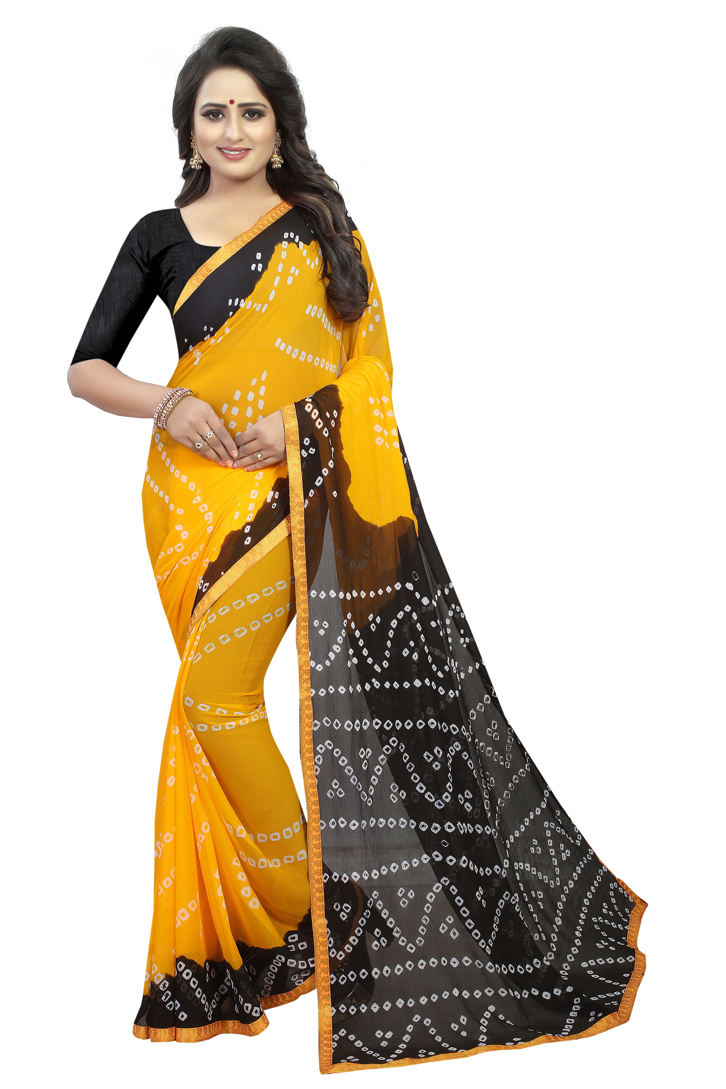 Multy Chiffon Bhandhni Silk Saree