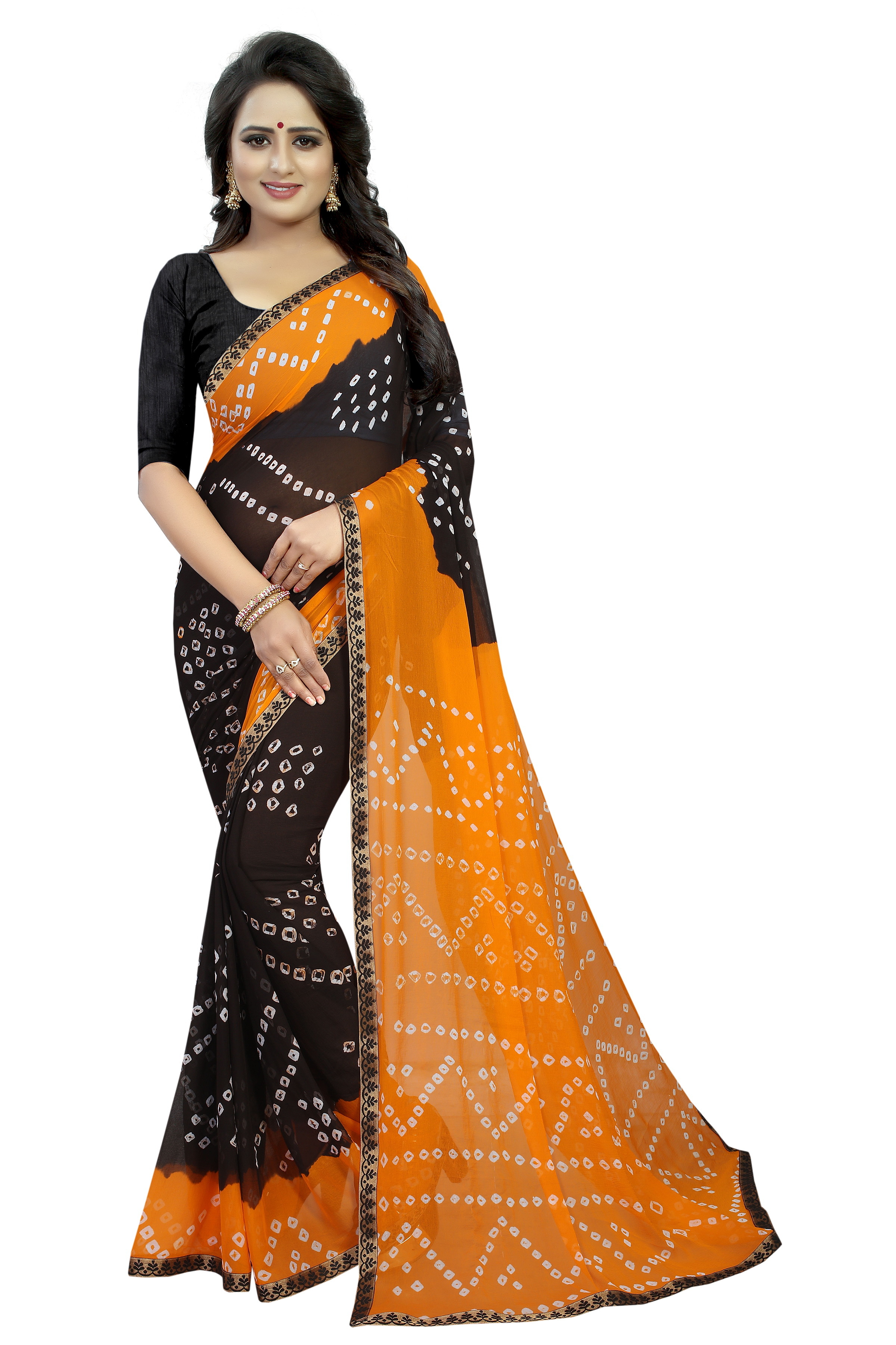 Multy Chiffon Bhandhni Silk Saree