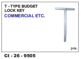 T Type Budget Lock Key Commercial Universal - 4 Wheeler Compatible | Warranty Included, Versatile and Durable Design for Enhanced Security