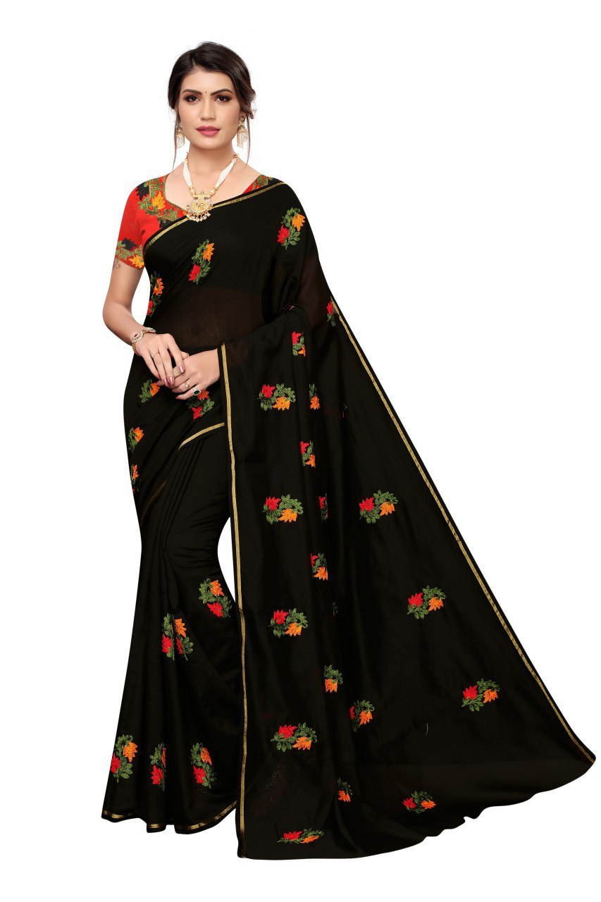 New Letest Chanderi Saree - Silk Fabric , Multicolor Intricate Design For Elegant Traditional Wear