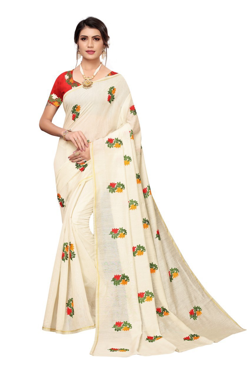 New Letest Chanderi Saree - Silk Fabric , Multicolor Intricate Design For Elegant Traditional Wear