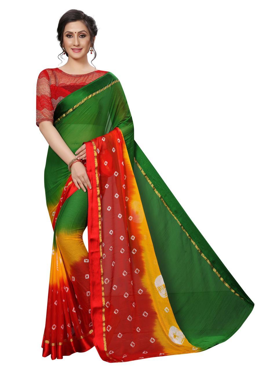 Multy Printed Chiffon Saree