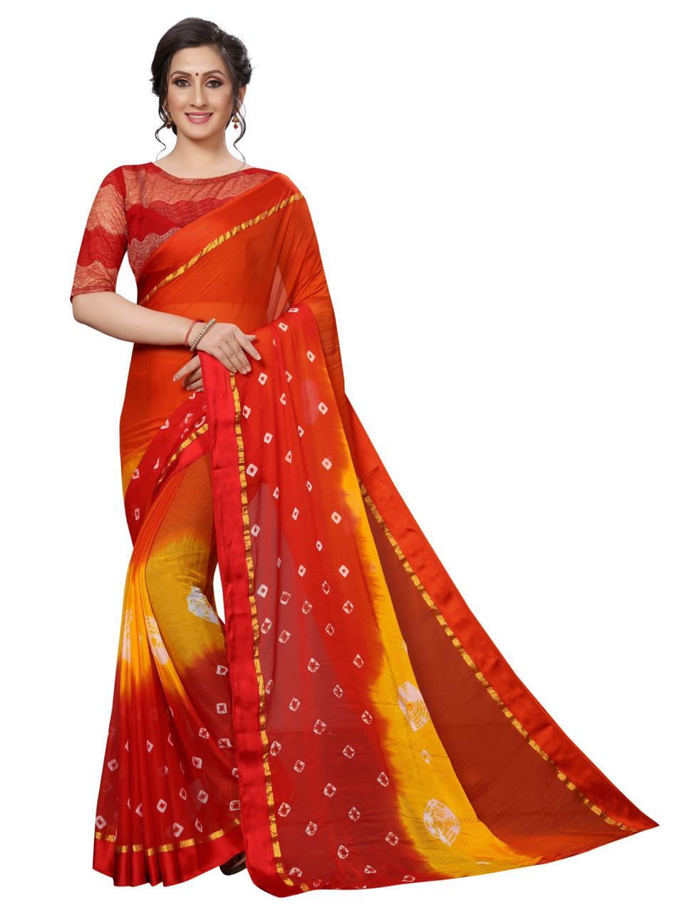 Multy Printed Chiffon Saree